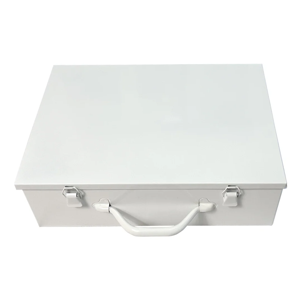 LEO Metal Box (7FX) with Partition 16.5x15x4.5 inch - White