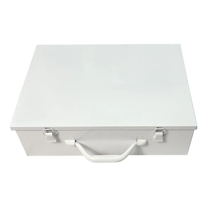 LEO Metal Box (7FX) with Partition 16.5x15x4.5 inch - White