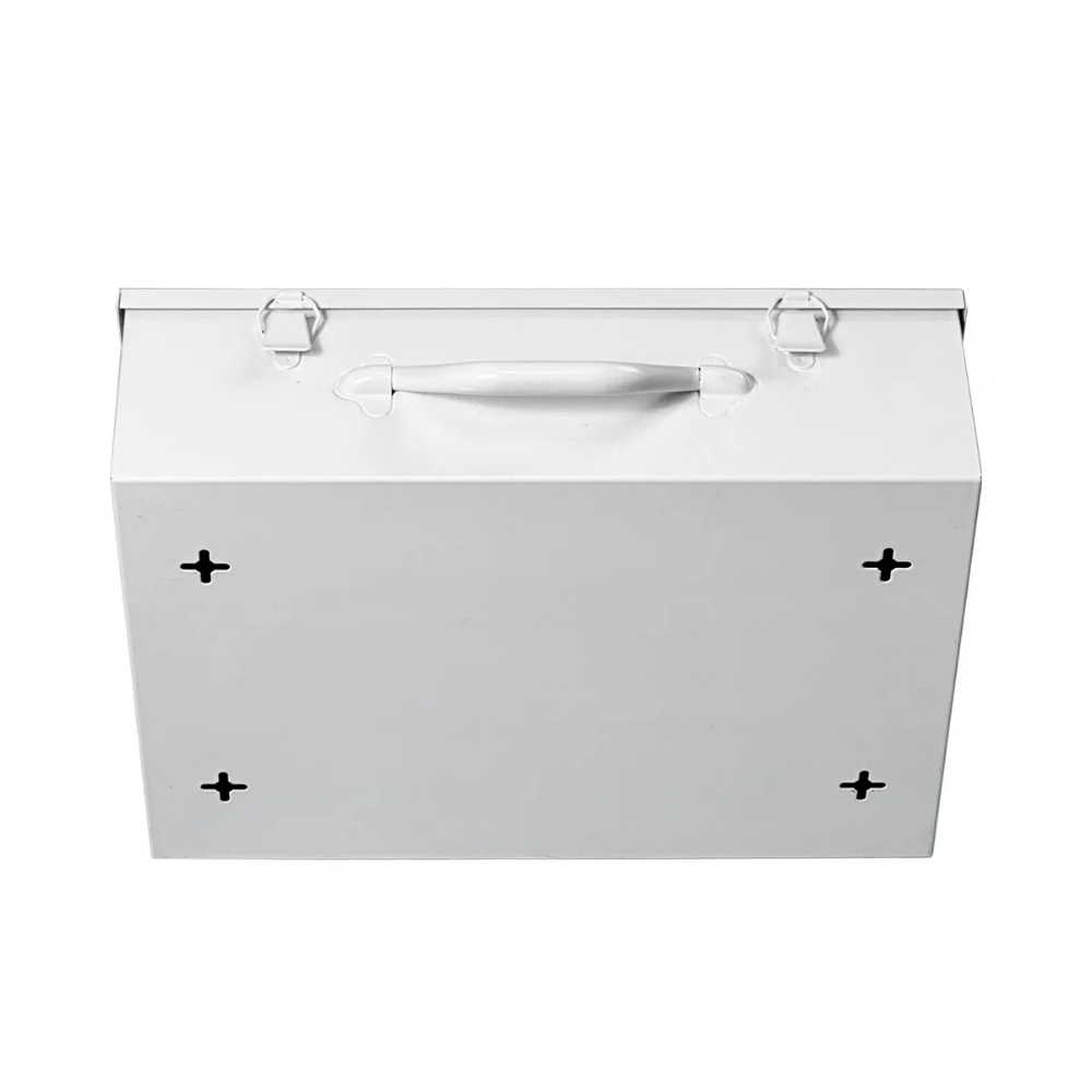 LEO Metal Box (7FX) with Partition 16.5x15x4.5 inch - White