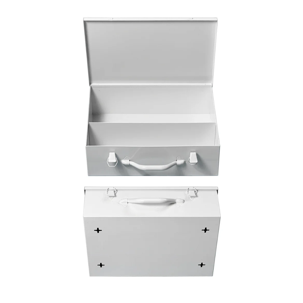 LEO Metal Box (7FX) with Partition 16.5x15x4.5 inch - White