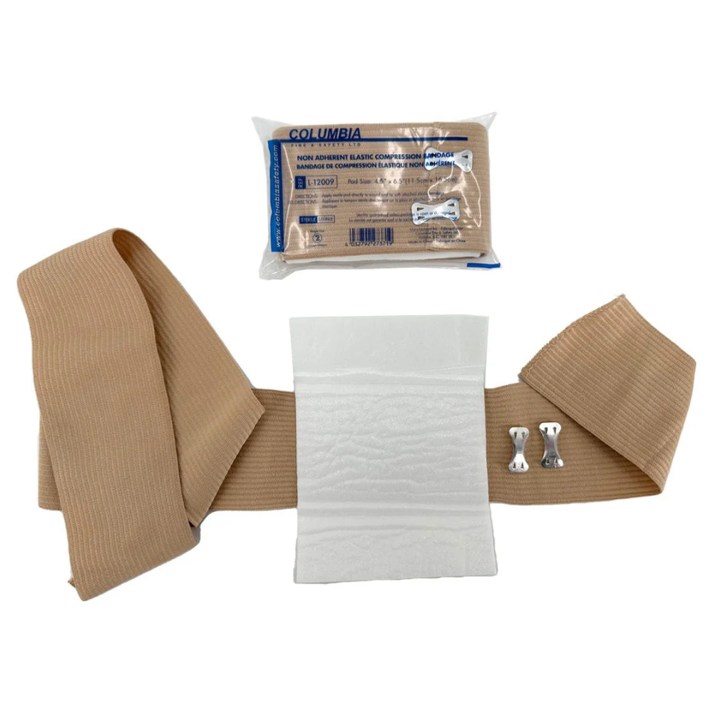 LEO Pressure Dressing with Elastic ties 4.5" X 6.5" (11.5cm x 16.5cm)