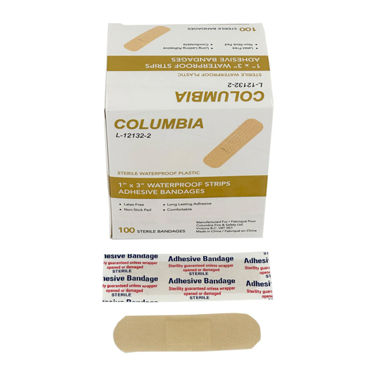 LEO Bandaids Sterile Waterproof Strip 1" X 3" ( 2.5 x 7.5cm ) 100/BOX