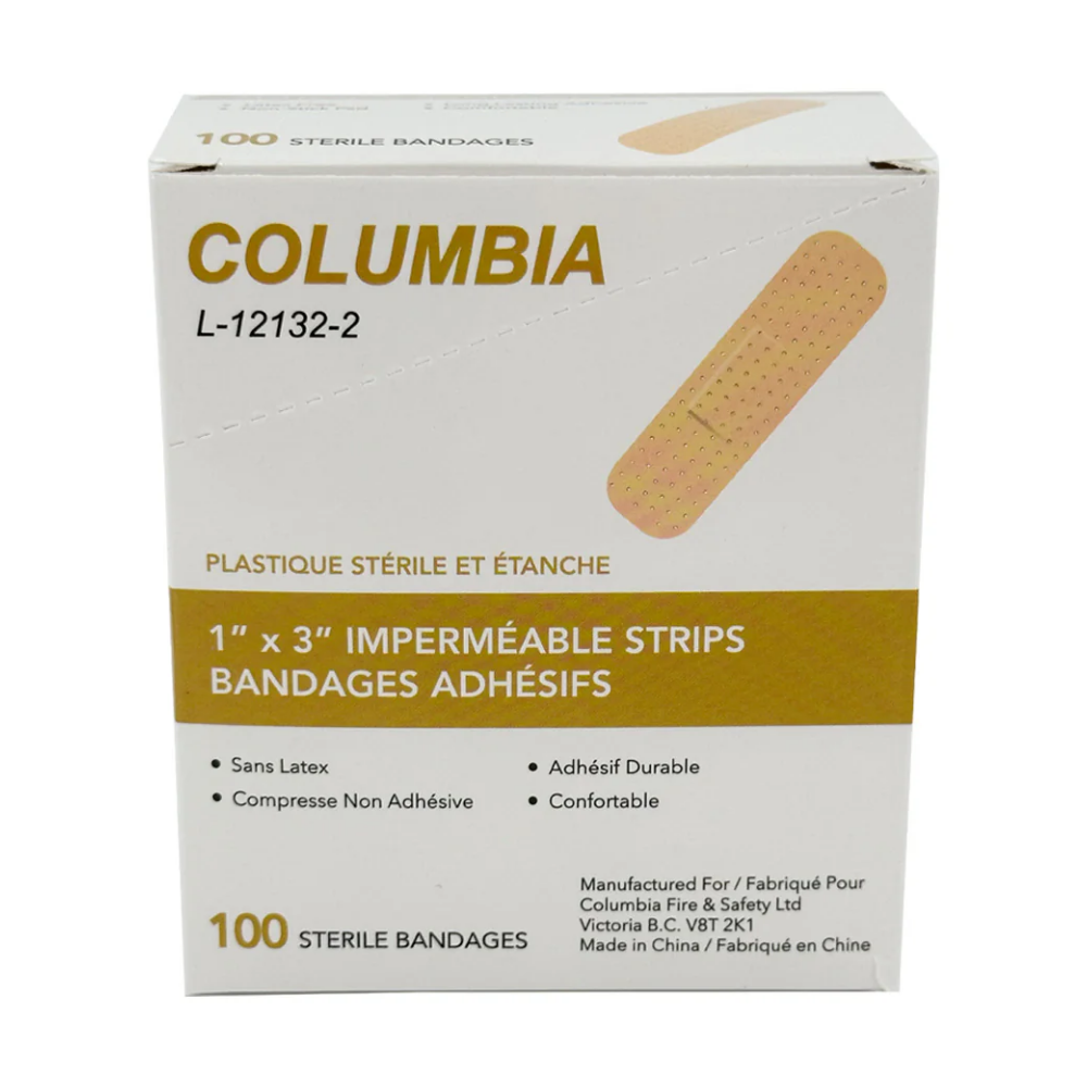 LEO Bandaids Sterile Waterproof Strip 1" X 3" ( 2.5 x 7.5cm ) 100/BOX