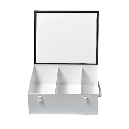 LEO Metal Box (9FX) with Partition 16.5x14x6 inch - White
