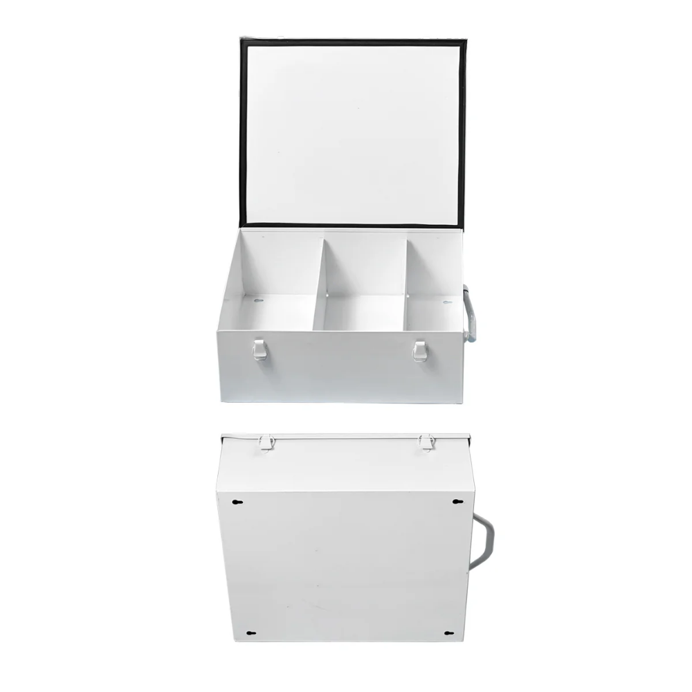 LEO Metal Box (9FX) with Partition 16.5x14x6 inch - White