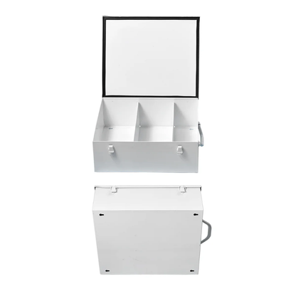 LEO Metal Box (9FX) with Partition 16.5x14x6 inch - White