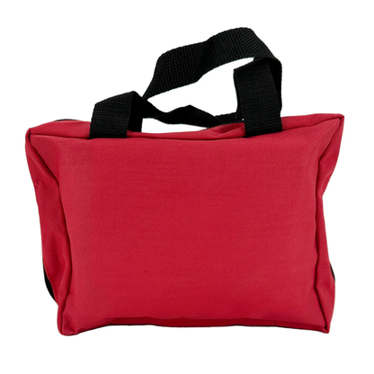 LEO Red Nylon First Aid Bag with Card Slot – Compact & Durable (21 x 7 x 18 cm)