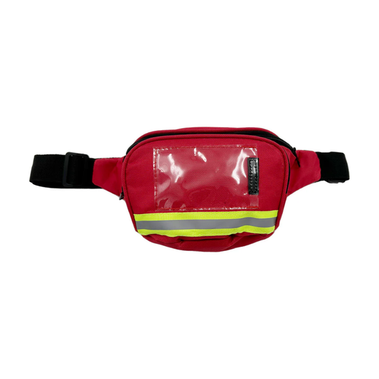 LEO Bag, Red Nylon Fanny Pack with Card Slot F/ First Aid Kits