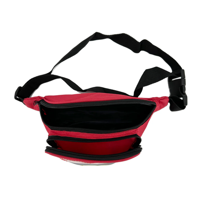 LEO Bag, Red Nylon Fanny Pack with Card Slot F/ First Aid Kits
