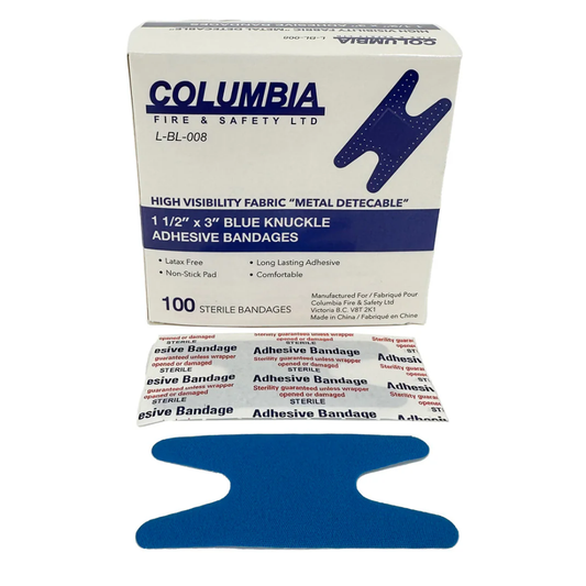 LEO Bandaids ( KNUCKLE ) Blue Metal Detectable - 100Pcs./Box