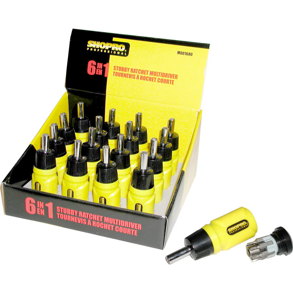 6-in-1 Ratchet Stubby Multi-Driver Screwdriver