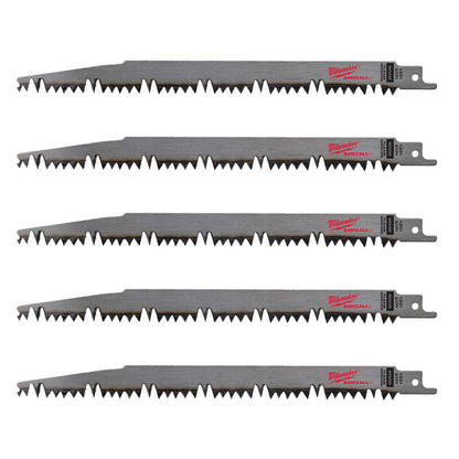 Milwaukee 48-00-1301 SAWZALL 9in 5 TPI Pruning Blades - 5pk