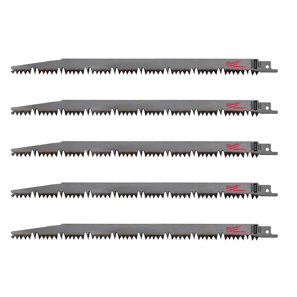 Milwaukee 48-00-1303 SAWZALL 12in 5 TPI Pruning Blades - 5pk