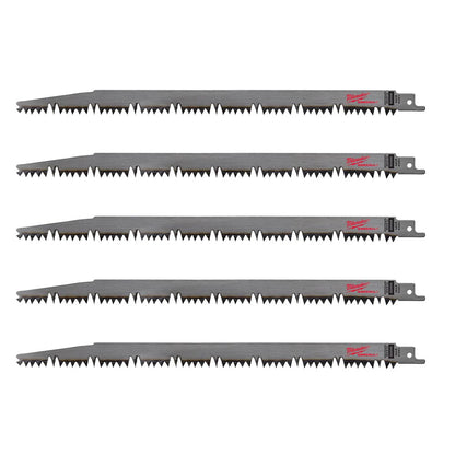 Milwaukee 48-00-1303 SAWZALL 12in 5 TPI Pruning Blades - 5pk