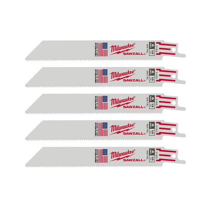Milwaukee 48-00-5182 SAWZALL 6in 14 TPI Metal Cutting Blades - 5pk