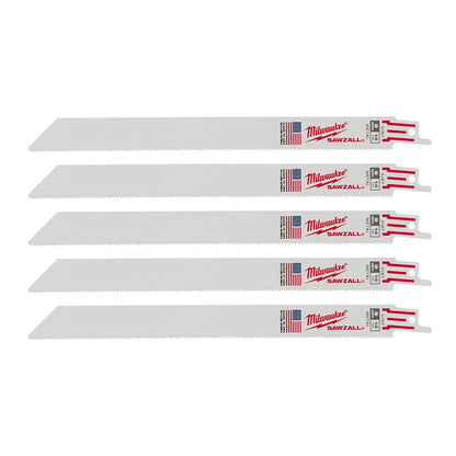 Milwaukee 48-00-5187 SAWZALL 9in 14 TPI Metal Cutting Blades - 5pk