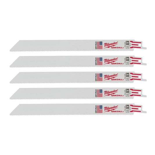 Milwaukee 48-00-5187 SAWZALL 9in 14 TPI Metal Cutting Blades - 5pk