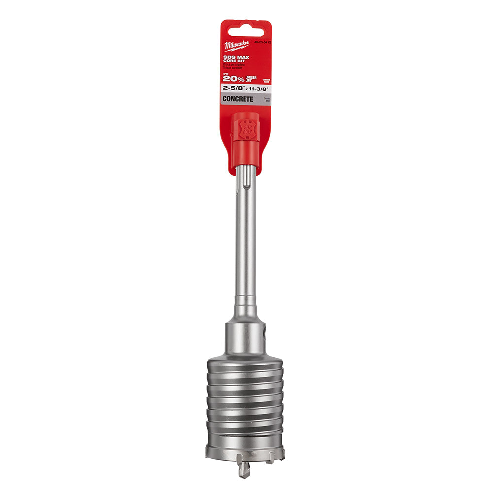 Milwaukee 48-20-5412 2-5/8in x 11-3/8in One-Piece SDS-MAX Core Bit