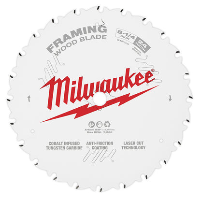 Milwaukee 48-40-0820 8-1/4in 24T Framing Circular Saw Blade