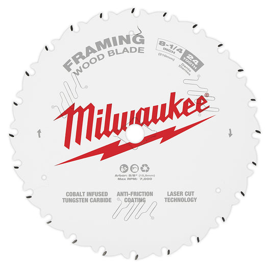 Milwaukee 48-40-0820 8-1/4in 24T Framing Circular Saw Blade