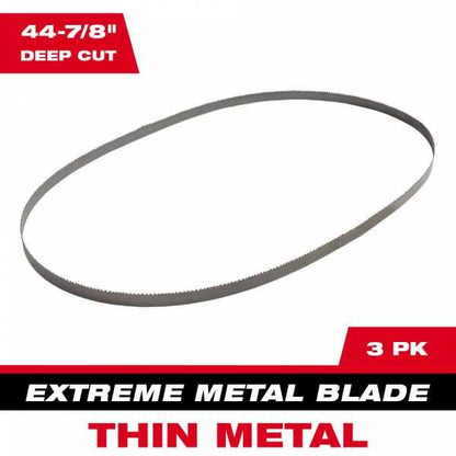 Milwaukee 48-39-0611 44-7/8 in. 12/14 TPI Deep Cut Portable Extreme Thin Metal Cutting Band Saw Blade - 3 Pack