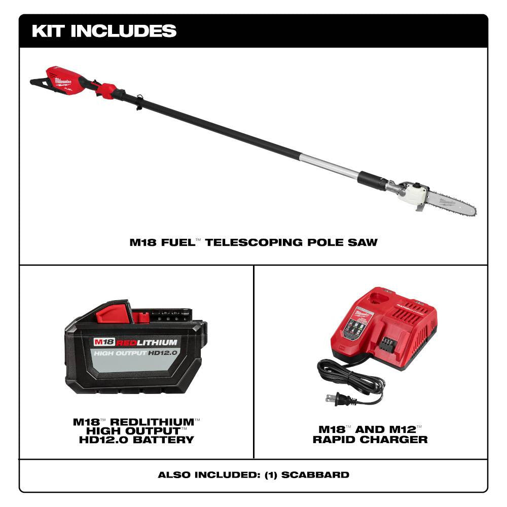 Milwaukee 3013-21 M18 FUEL Cordless Brushless Telescoping Pole Saw Kit