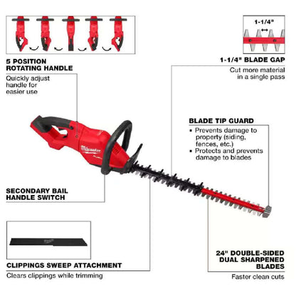 Milwaukee 3033-20 Tool M18 FUEL 18V 24-inch Brushless Cordless Battery Powered Hedge Trimmer (Tool-Only)