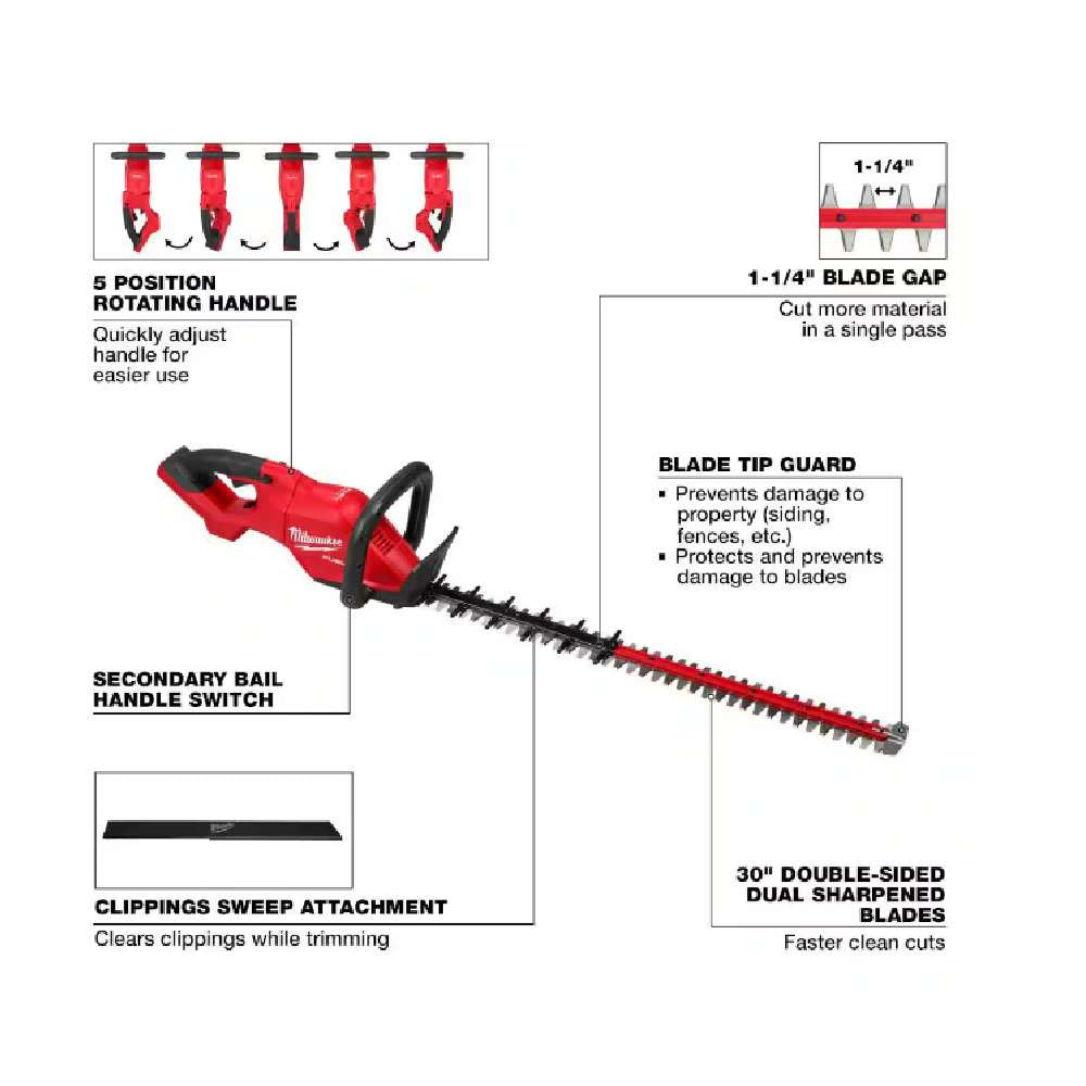 Milwaukee 3034-20 M18 FUEL Cordless Brushless 30in Hedge Trimmer (Tool Only)