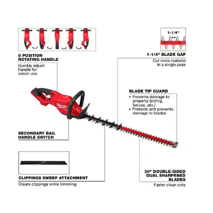 Milwaukee 3034-20 M18 FUEL Cordless Brushless 30in Hedge Trimmer (Tool Only)