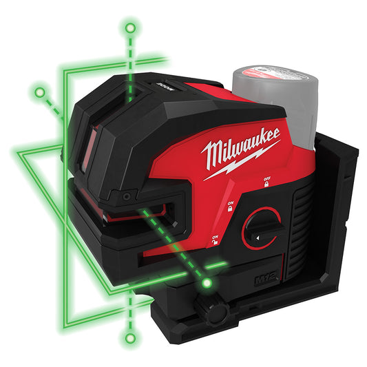 Milwaukee 3624-20 M12 Green Cross Line and 4-Points Laser (Tool Only)