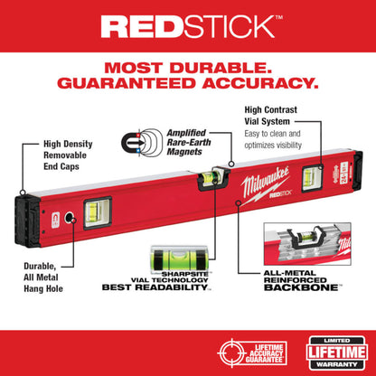 Milwaukee CMS48 24in / 48in REDSTICK Compact Box Level Set