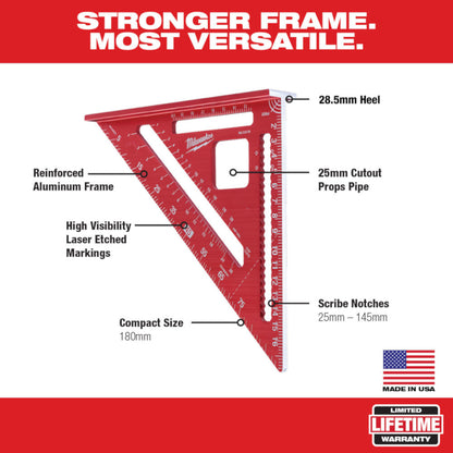 Milwaukee SQ170 180mm Metric Rafter Square