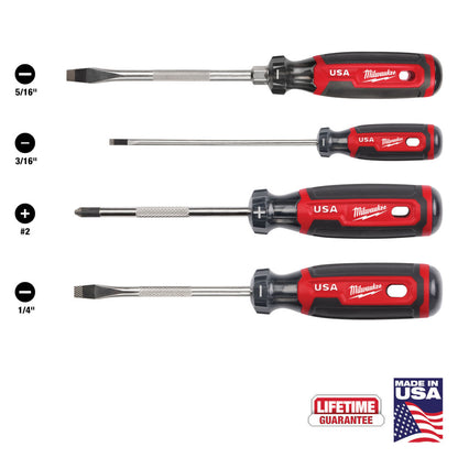 Milwaukee MT200-4 4pc Cushion Grip Assorted Screwdriver Set