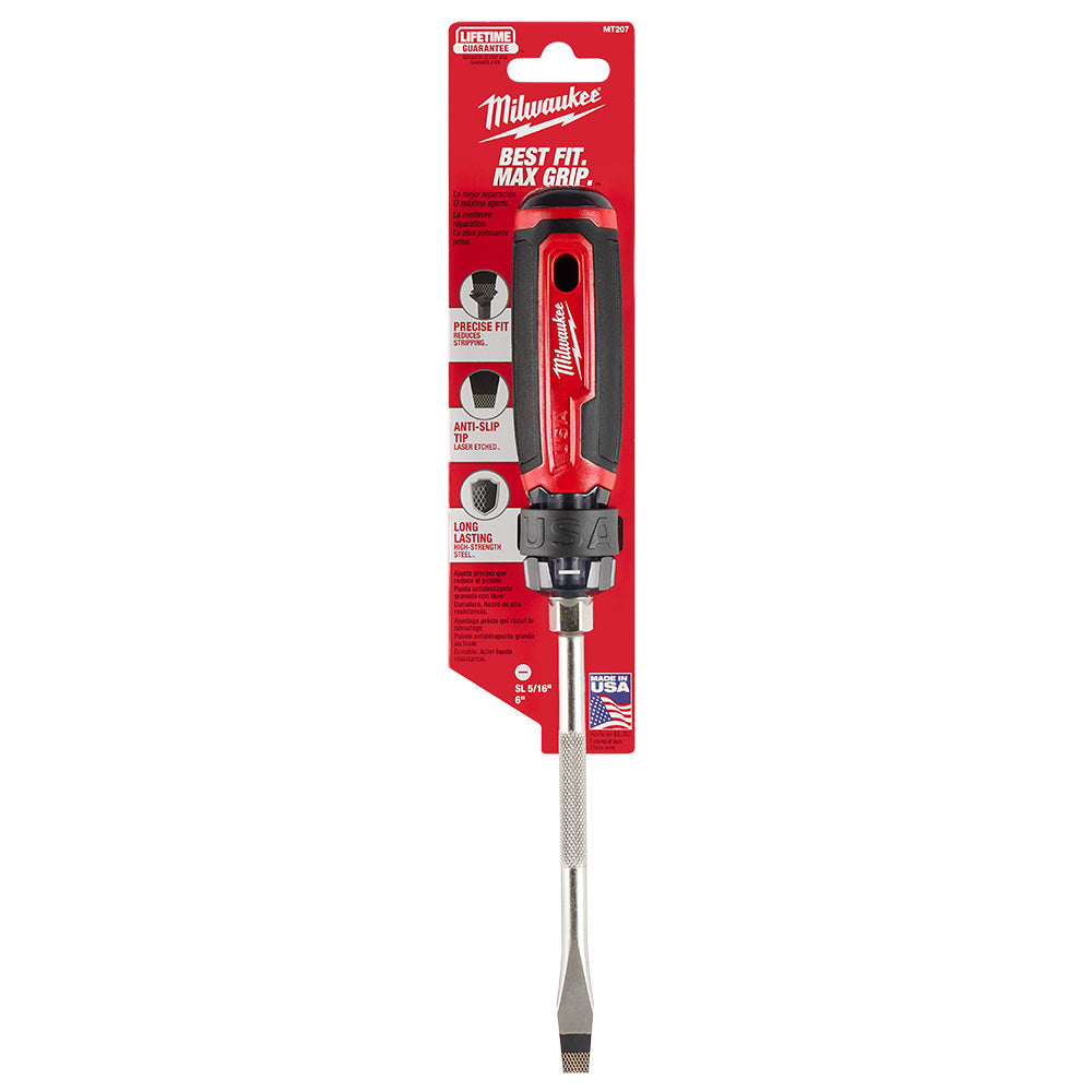 Milwaukee MT207 Cushion Grip 6in x 5/16in Slotted Screwdriver