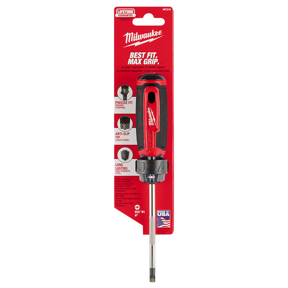 Milwaukee MT215 Cushion Grip 4in x #1 ECX Screwdriver