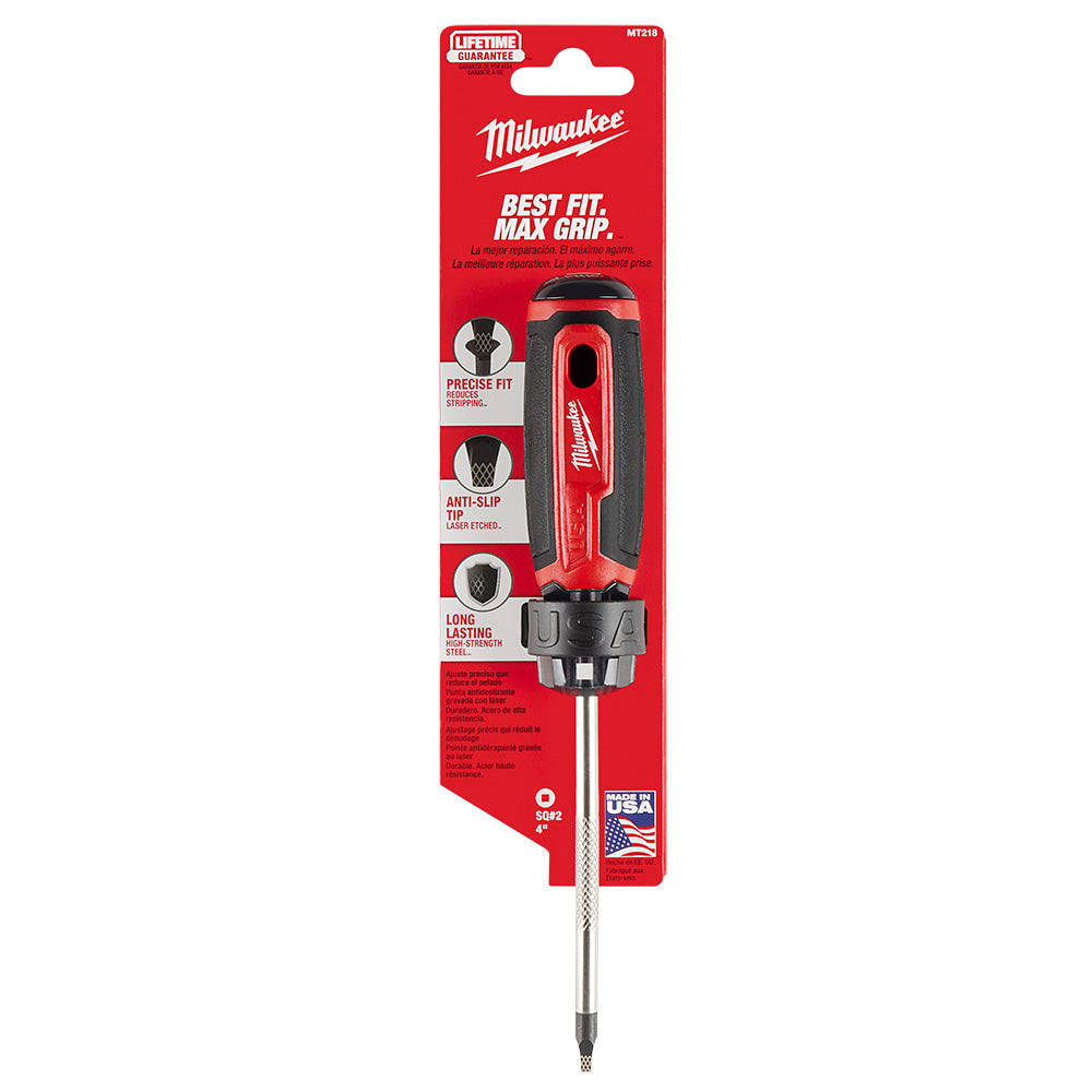 Milwaukee MT218 Cushion Grip 4in x #2 Square Screwdriver