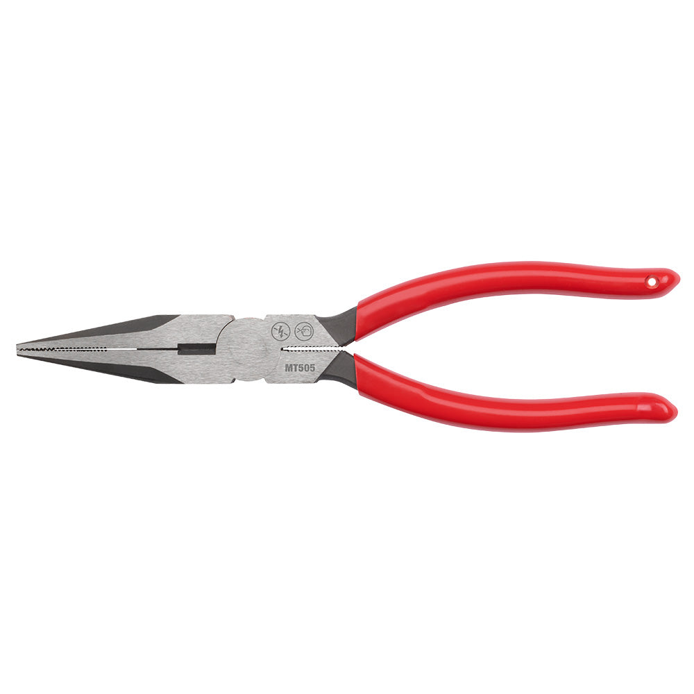 Milwaukee MT505 8in Long Nose Dipped Grip Pliers