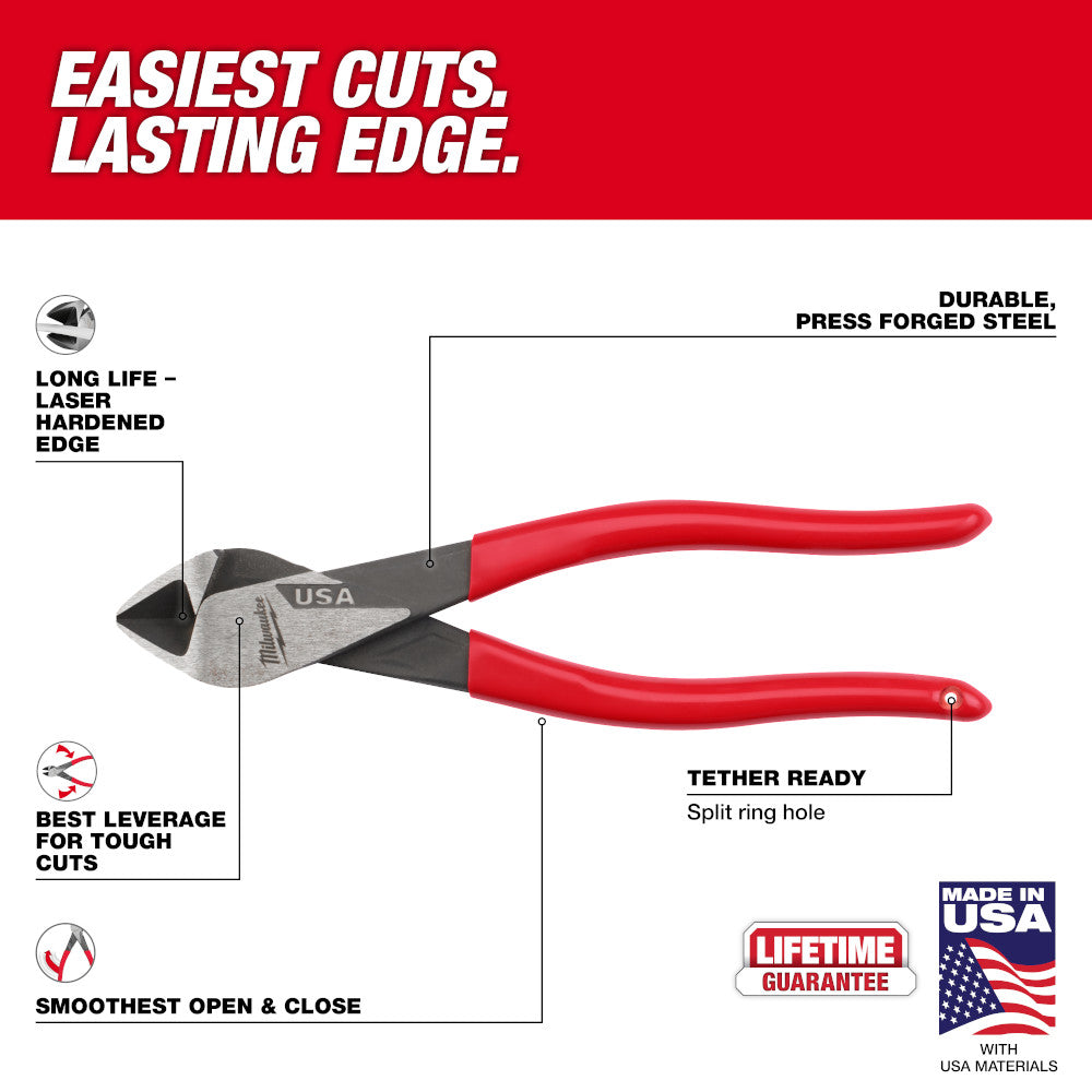 Milwaukee MT508 8in Diagonal Dipped Grip Cutting Pliers