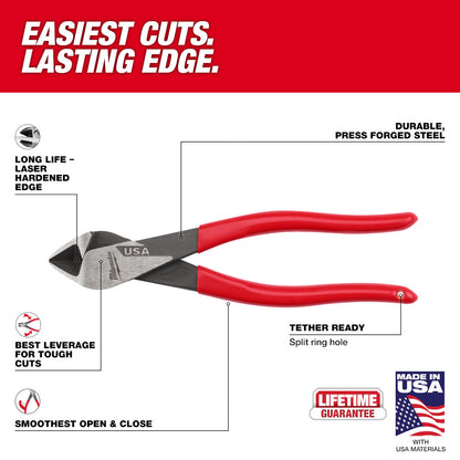 Milwaukee MT508 8in Diagonal Dipped Grip Cutting Pliers