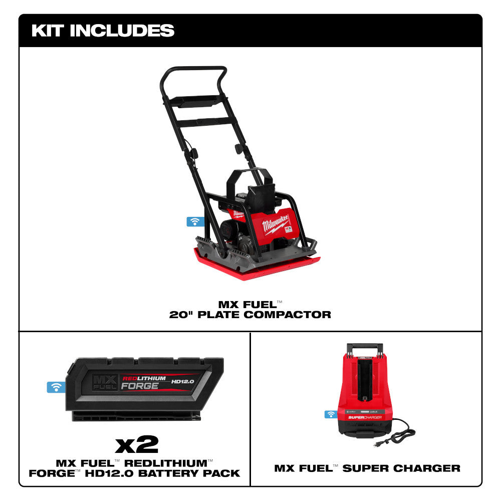 Milwaukee MXF220-2HD MX FUEL Cordless Brushless 20in Plate Compactor Kit
