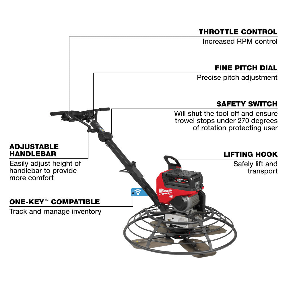 Milwaukee MXF336-3HD MX FUEL Cordless Brushless 36in Walk-Behind Edging Trowel Kit