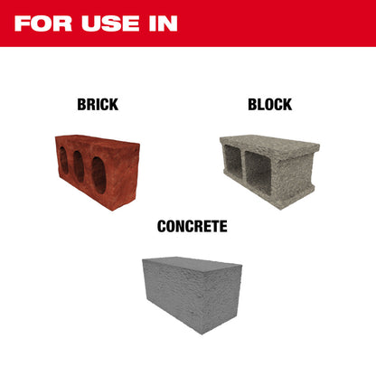 Milwaukee 48-20-7497 7pc SDS Plus M/2 2-Cutter Concrete Screw Installation Kit