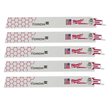 Milwaukee 48-00-5787 SAWZALL THE TORCH 9in 14 TPI Metal Demolition Blades - 5pk