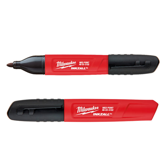 Milwaukee 48-22-3102 INKZALL Black Medium Point Jobsite Markers - 2pk