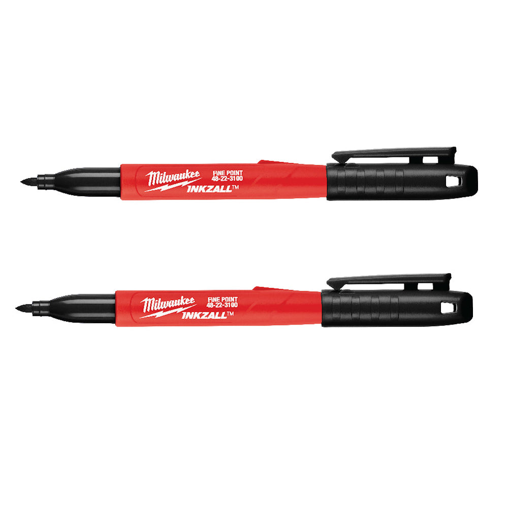 Milwaukee 48-22-3105 INKZALL Black Fine Point Jobsite Markers - 2pk