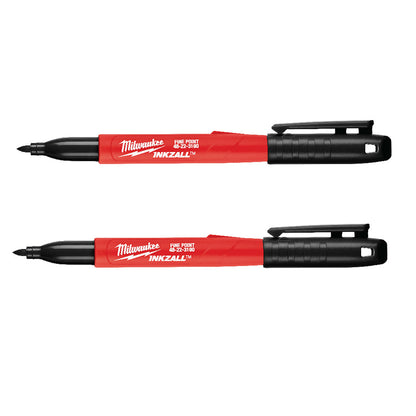 Milwaukee 48-22-3105 INKZALL Black Fine Point Jobsite Markers - 2pk