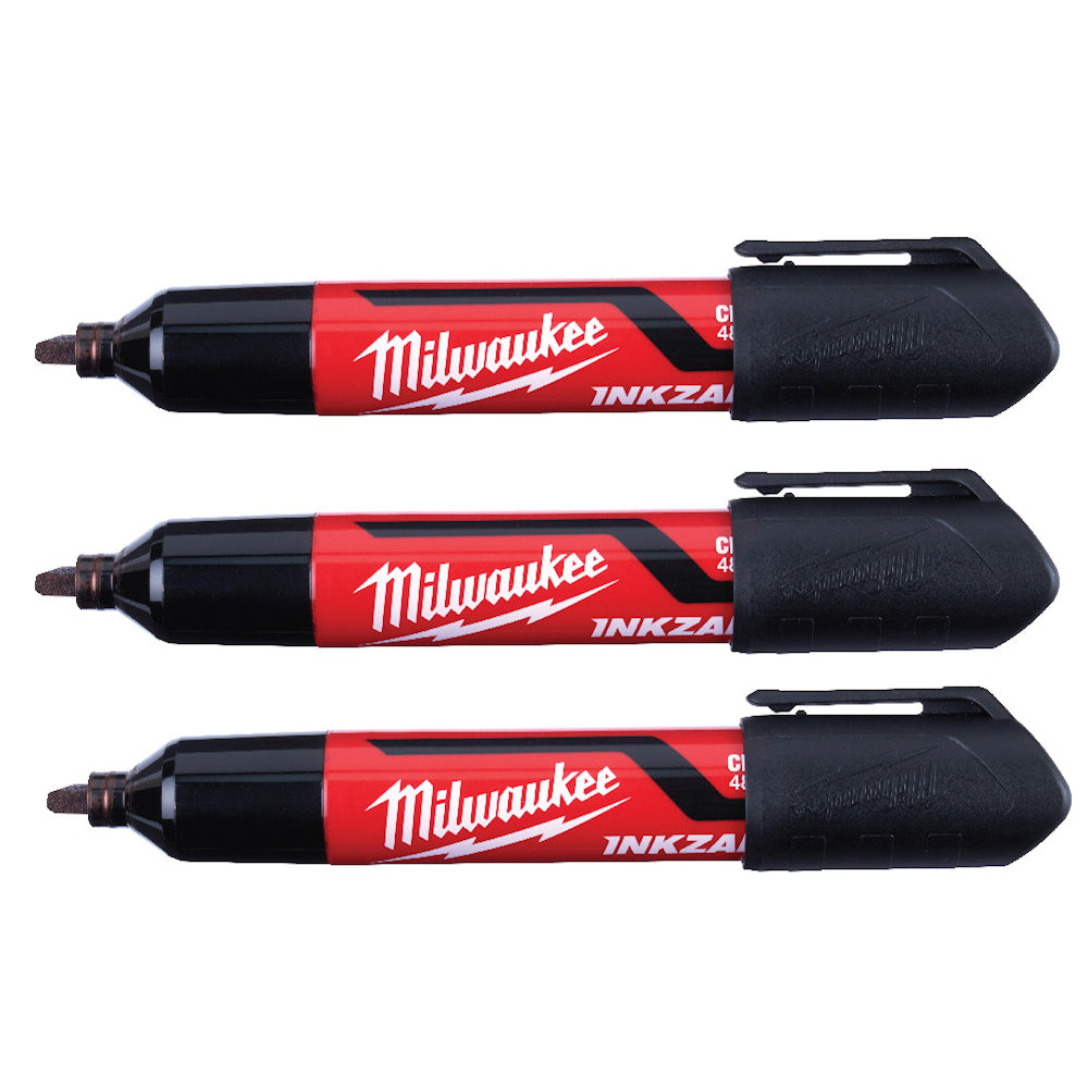 Milwaukee 48-22-3250 INKZALL Large Chisel Tip Black Markers - 3pk