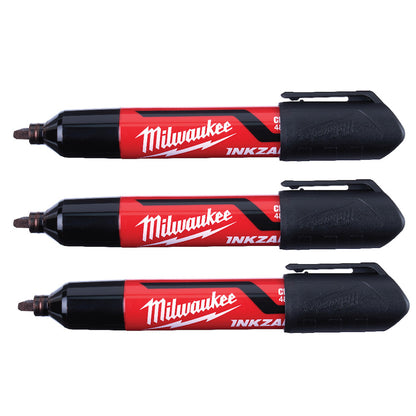 Milwaukee 48-22-3250 INKZALL Large Chisel Tip Black Markers - 3pk