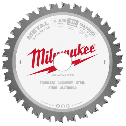 Milwaukee 48-40-4070 5-3/8in 30T Metal & Stainless Cutting Circular Saw Blade