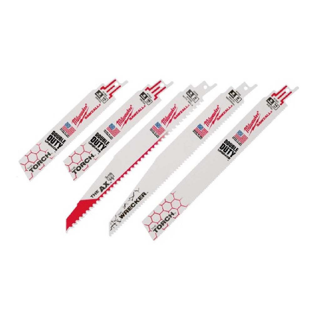 Milwaukee 49-22-3305 5pc SAWZALL Demolition Reciprocating Saw Blade Set